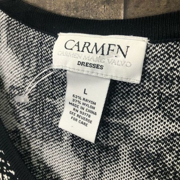 Carmen Marc Valvo Fit snd Flare Knit Skater Dress - Picture 9 of 10